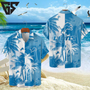 Detroit Lions Tropical Waves Hawaiian Shirt Detroit Lions Tropical Waves Hawaiian Shirt