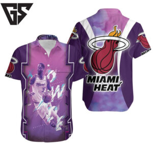 Dwyane Wade 3 Miami Heat Legend Vice Background Hawaiian Shirt