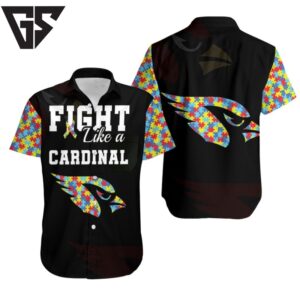 Fight Like A Arizona Cardinals Autism Support Hawaiian Shirt Fight Like A Arizona Cardinals Autism Support Hawaiian Shirt
