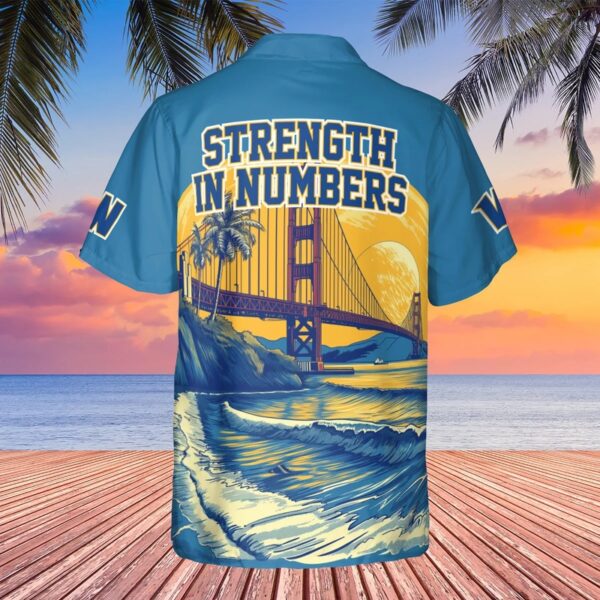 Golden State Warriors NBA Golden Gate Bridge Strength In Numbers Tropical Pattern Hawaiian Shirt