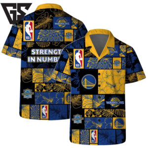 Golden State Warriors Strength in Numbers Tropical Hawaiian Shirt Golden State Warriors Strength in Numbers Tropical Hawaiian Shirt
