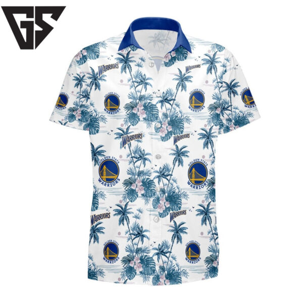 Golden State Warriors Surf & Palm Hawaiian Shirt