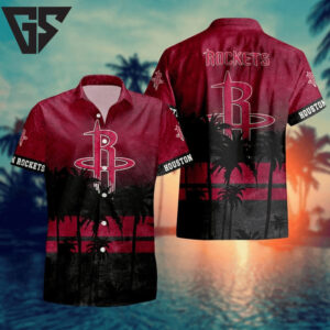 Houston Rockets Sunset Palms Hawaiian Shirt