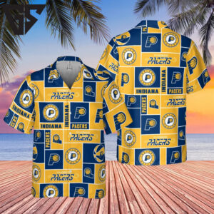 Indiana Pacers Block Style Beach Hawaiian Shirt Indiana Pacers Block Style Beach Hawaiian Shirt