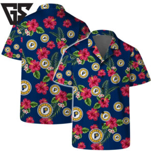 Indiana Pacers Floral Fantasy Hawaiian Shirt Indiana Pacers Floral Fantasy Hawaiian Shirt