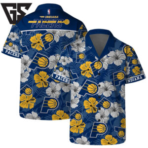 Indiana Pacers Hibiscus Bloom Hawaiian Shirt Indiana Pacers Hibiscus Bloom Hawaiian Shirt