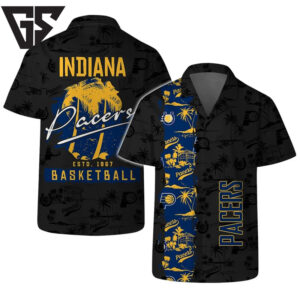 Indiana Pacers Palm Paradise Hawaiian Shirt Indiana Pacers Palm Paradise Hawaiian Shirt