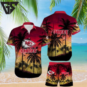 Kansas City Chiefs Sunset Paradise Hawaiian Shirt Kansas City Chiefs Sunset Paradise Hawaiian Shirt