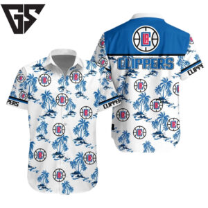 LA Clippers Palm Beach Escape Hawaiian Shirt LA Clippers Palm Beach Escape Hawaiian Shirt