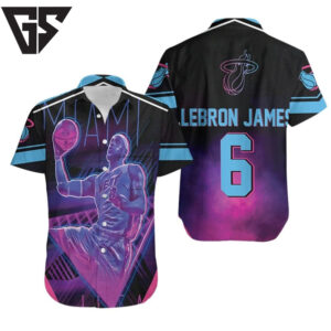 Lebron James 6 Miami Heat Legend Vice Art Hawaiian Shirt Lebron James 6 Miami Heat Legend Vice Art Hawaiian Shirt