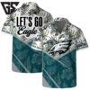 Let’s Go Philadelphia Eagles Team Logo Pattern Hawaiian Shirt