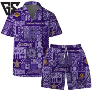 Los Angeles Lakers Purple Iconic Hawaiian Shirt Los Angeles Lakers Purple Iconic Hawaiian Shirt