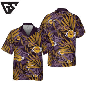 Los Angeles Lakers Vivid Leaf Hawaiian Shirt