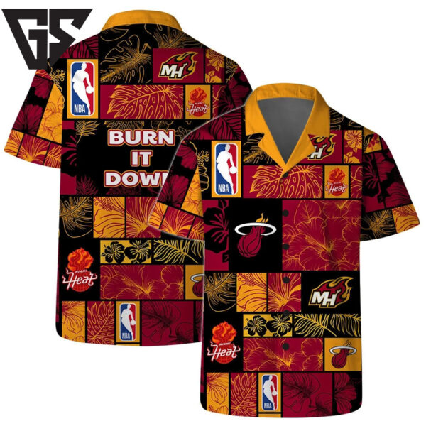 Miami Heat Burn It Down Hawaiian Shirt