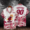 Miami Heat Personalized Flame Hawaiian Shirt