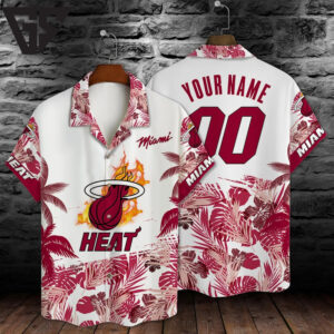 Miami Heat Personalized Flame Hawaiian Shirt Miami Heat Personalized Flame Hawaiian Shirt