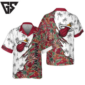 Miami Heat Split Tropics Hawaiian Shirt