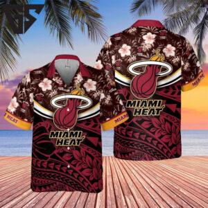 Miami Heat Tribal Bloom Hawaiian Shirt Miami Heat Tribal Bloom Hawaiian Shirt