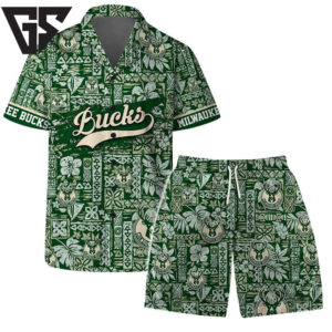 Milwaukee Bucks Tropical Green Hawaiian Shirt Milwaukee Bucks Tropical Green Hawaiian Shirt
