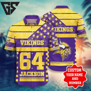 Minnesota Vikings All-Star Custom Jersey Hawaiian Shirt Minnesota Vikings All-Star Custom Jersey Hawaiian Shirt