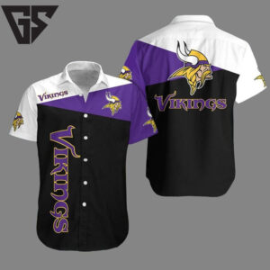 Minnesota Vikings Bold Chevron Hawaiian Shirt Minnesota Vikings Bold Chevron Hawaiian Shirt