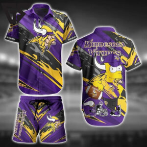 Minnesota Vikings Cartoon Blitz Hawaiian Shirt