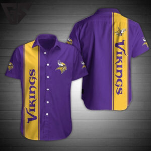 Minnesota Vikings Classic Vertical Hawaiian Shirt Minnesota Vikings Classic Vertical Hawaiian Shirt
