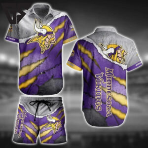 Minnesota Vikings Claw Mark Hawaiian Shirt