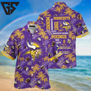 Minnesota Vikings Coconut Football Hawaiian Shirt