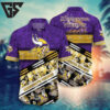Minnesota Vikings Floral Stripes Hawaiian Shirt