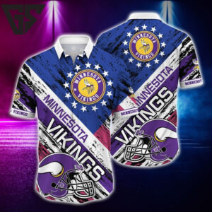 Minnesota Vikings Gridiron Glory Hawaiian Shirt Minnesota Vikings Gridiron Glory Hawaiian Shirt
