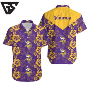 Minnesota Vikings Hibiscus Pride Hawaiian Shirt Minnesota Vikings Hibiscus Pride Hawaiian Shirt