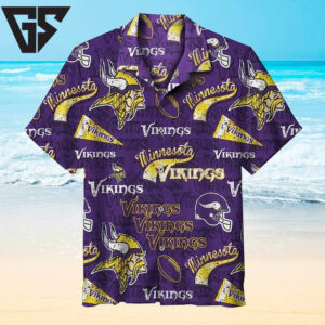 Minnesota Vikings Iconic Collage Hawaiian Shirt Minnesota Vikings Iconic Collage Hawaiian Shirt