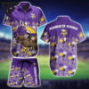 Minnesota Vikings Palm Drip Hawaiian Shirt