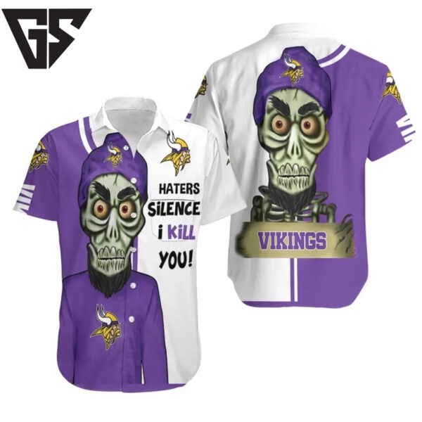 Minnesota Vikings Skeleton Hype Hawaiian Shirt