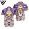 Minnesota Vikings Skull Emblem Hawaiian Shirt
