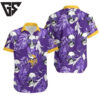 Minnesota Vikings Skull Leaves Hawaiian Shirt