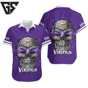 Minnesota Vikings Skull Rose Spirit Hawaiian Shirt Minnesota Vikings Skull Rose Spirit Hawaiian Shirt