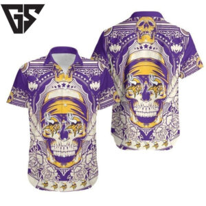 Minnesota Vikings Skull Spirit Hawaiian Shirt Minnesota Vikings Skull Spirit Hawaiian Shirt