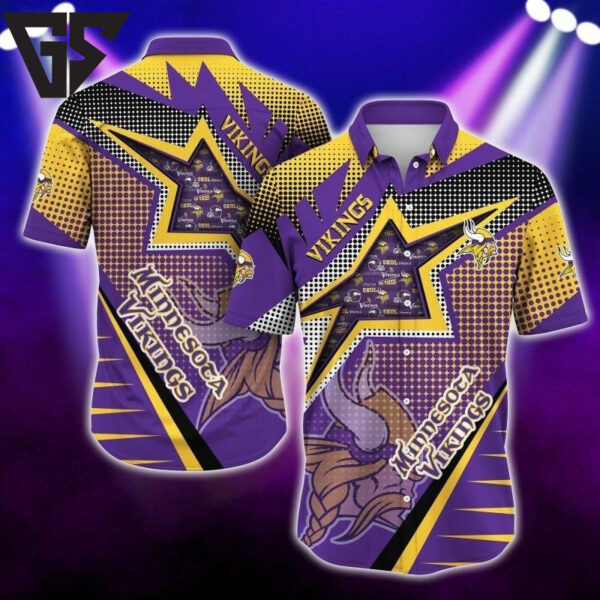 Minnesota Vikings Starburst Showdown Hawaiian Shirt
