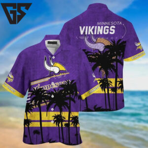 Minnesota Vikings Sunset Palm Hawaiian Shirt Minnesota Vikings Sunset Palm Hawaiian Shirt