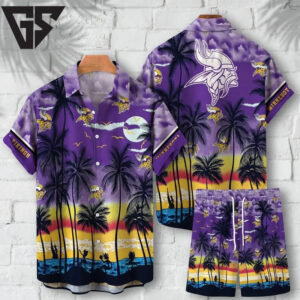 Minnesota Vikings Sunset Paradise Hawaiian Shirt Minnesota Vikings Sunset Paradise Hawaiian Shirt