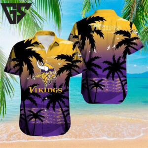 Minnesota Vikings Sunset Tropics Hawaiian Shirt Minnesota Vikings Sunset Tropics Hawaiian Shirt