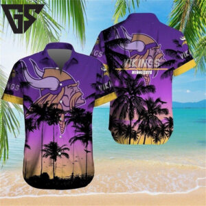 Minnesota Vikings Tropical Dusk Hawaiian Shirt Minnesota Vikings Tropical Dusk Hawaiian Shirt