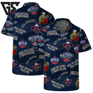 New Orleans Pelicans All-Over Print Hawaiian Shirt New Orleans Pelicans All-Over Print Hawaiian Shirt