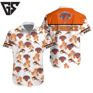 New York Knicks Paradise Hoop Hawaiian Shirt New York Knicks Paradise Hoop Hawaiian Shirt