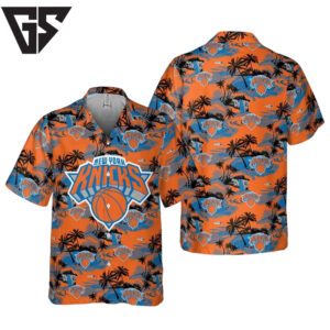 New York Knicks Sunset Shore Hawaiian Shirt New York Knicks Sunset Shore Hawaiian Shirt