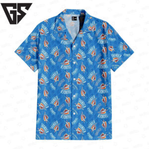 Oklahoma City Thunder Lightning Storm Hawaiian Shirt Oklahoma City Thunder Lightning Storm Hawaiian Shirt
