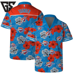 Oklahoma Thunder Hibiscus Tropical Hawaiian Shirt Oklahoma Thunder Hibiscus Tropical Hawaiian Shirt