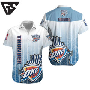 Oklahoma Thunder Ripped Design Hawaiian Shirt Oklahoma Thunder Ripped Design Hawaiian Shirt